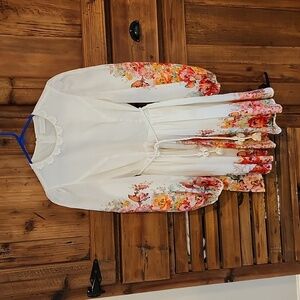 Zimmermann white long sleeve linen dress size 1